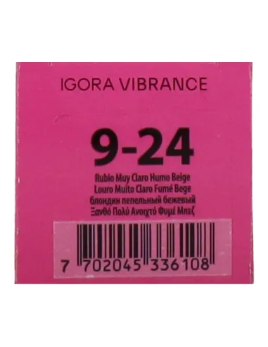 Schwarzkopf Igora Vibrance 9-24 - Rubio Muy Claro Humo Beige 60 ml